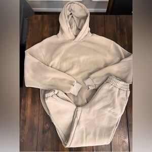 Comfrt New Hoodie Sweatpants Matching Set Large Color:Cement